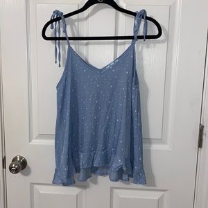 Blue and White Starred Tank Top, M